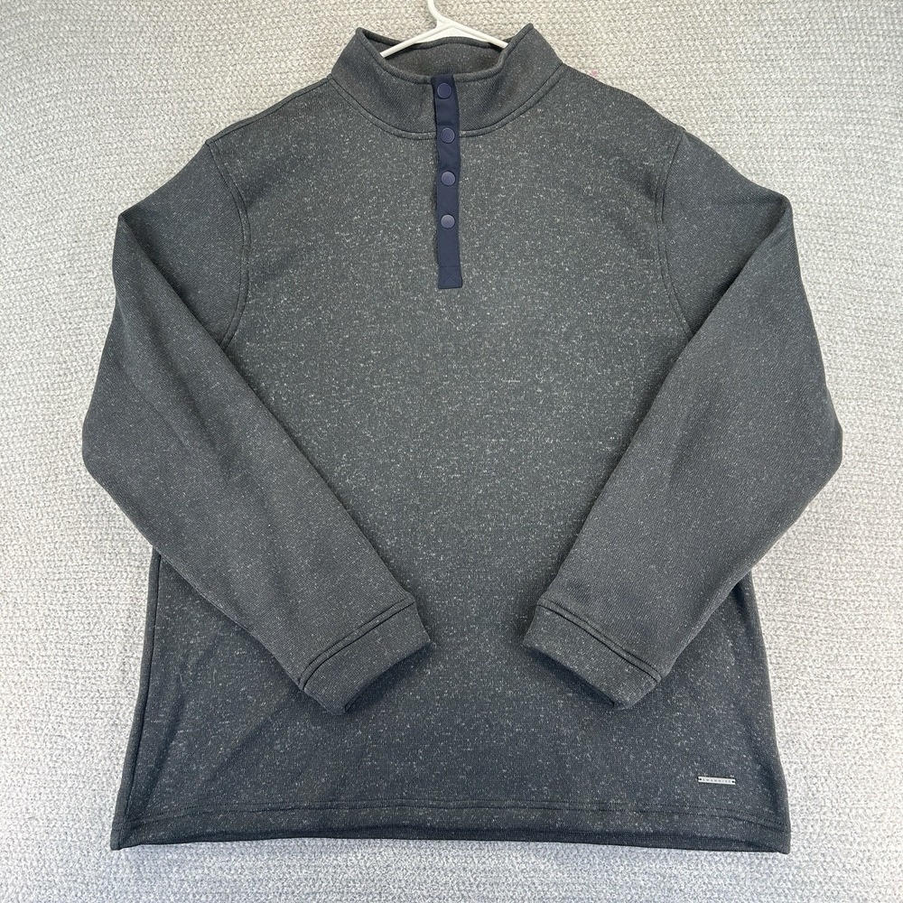 Swannies Sweater Mens 2XL Gray Wolff Fleece 1/4 Snap Fleece Lined Pullover Golf